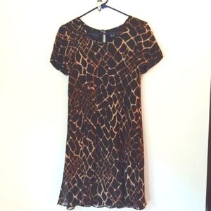 Liz Claiborne Petite Leopard Print Knee Length Dress Rayon Size 6P